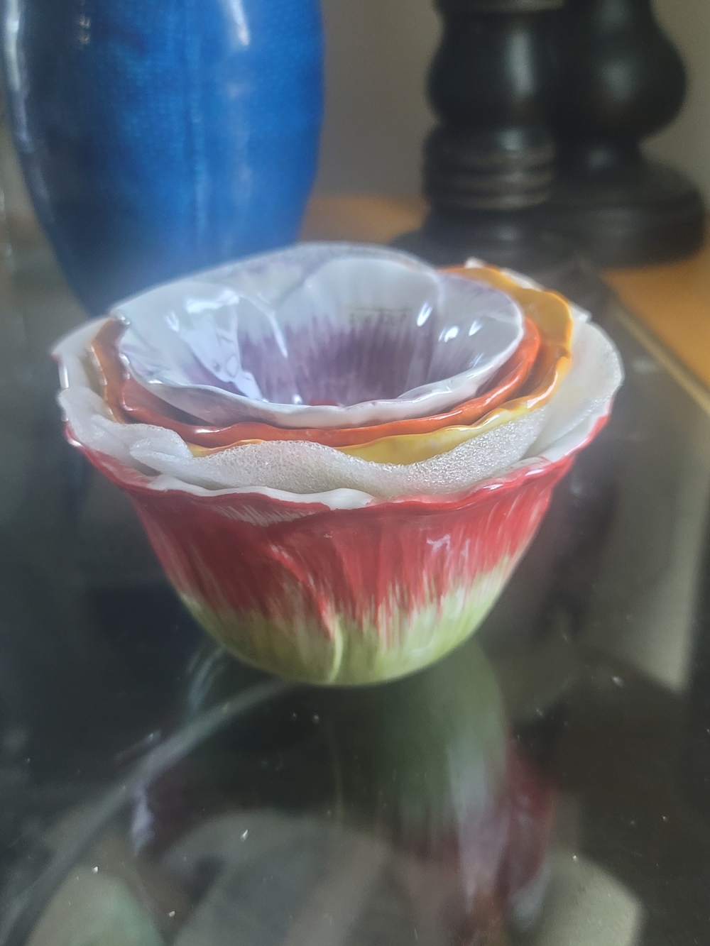 Flower Nesting Stoneware Measuring Cups